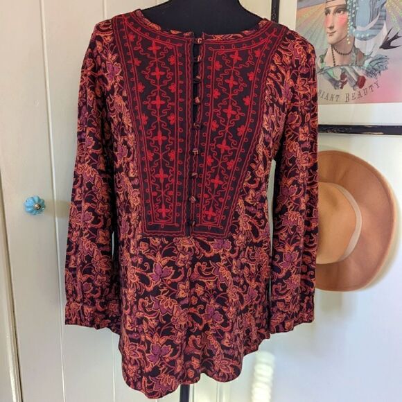 Lucky Top SM Floral Embroidered Cottagecore Boho Peasant Vintage Whimsigoth - Picture 1 of 8